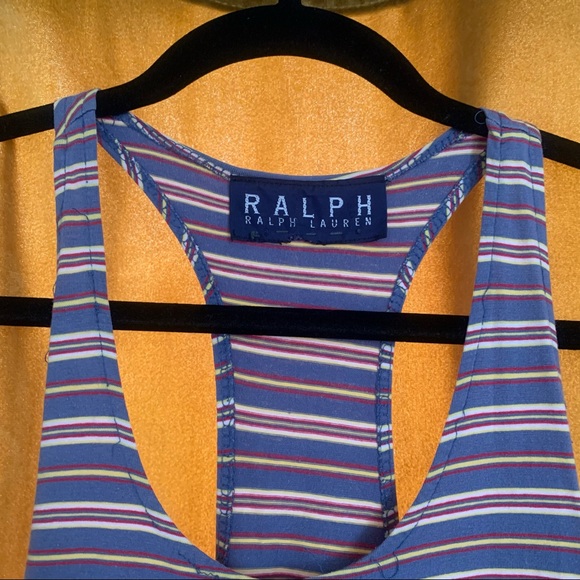 90s Striped Mini Dress / Blue/Red/Yellow / Ralph by Ralph Lauren / Size M/L - Picture 3 of 3